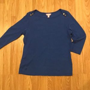 Large Lilly Pulitzer Blue Quarter Length Shirt